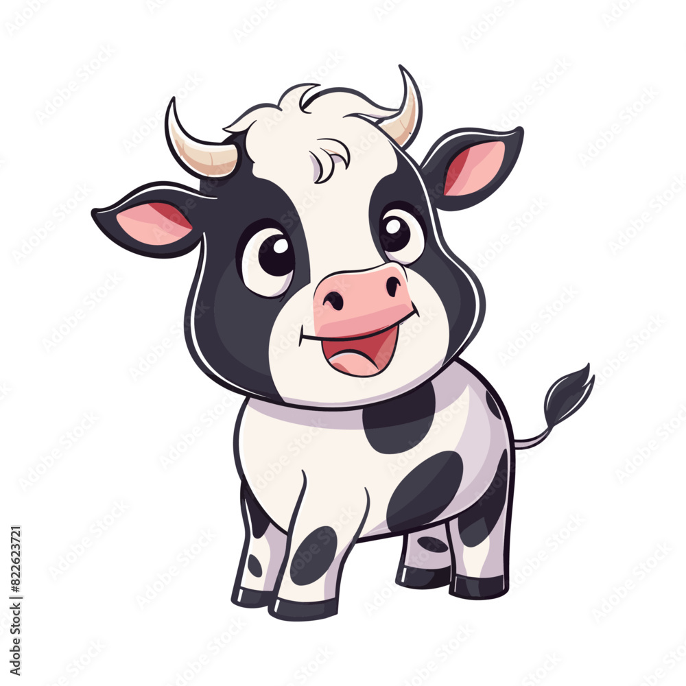 Cute Happy Cow Cartoon Vector Icon Illustration on transparent background Cute Happy Cow Cartoon Vector Icon Illustration on transparent background