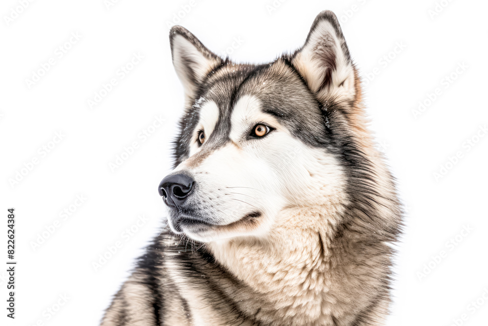 Siberian Husky in studio setting against white backdrop, showcasing their playful and charming personalities in professional photoshoot. Siberian Husky in studio setting against white backdrop, showcasing their playful and charming personalities in professional photoshoot.