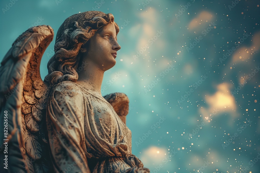 Statue of an angel with a halo Statue of an angel with a halo