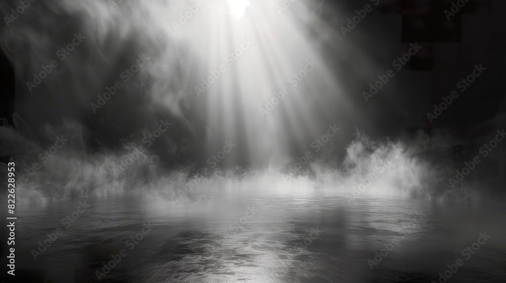 fog and light on floor for product display, smoke fog and light on floor for product display, smoke