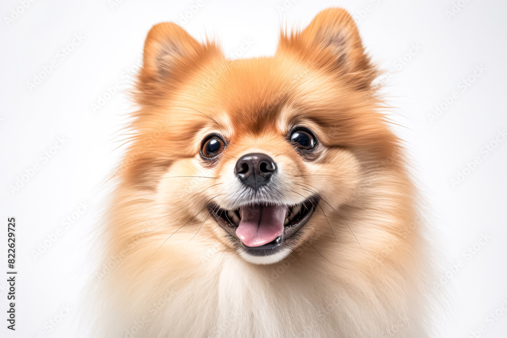 Pomeranian Spitz in studio setting against white backdrop, showcasing their playful and charming personalities in professional photoshoot. Pomeranian Spitz in studio setting against white backdrop, showcasing their playful and charming personalities in professional photoshoot.
