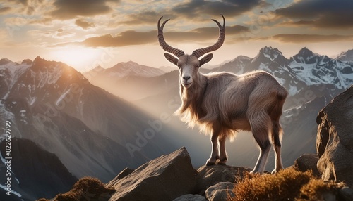 photograph of a markhor