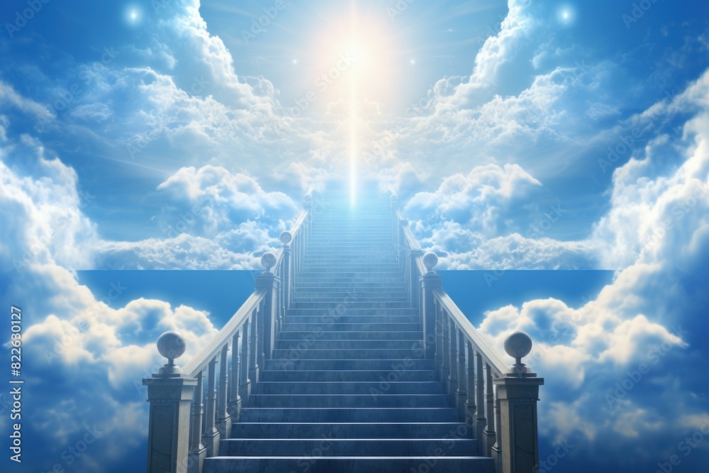 Radiant Stairway to heaven. Paradise light. Generate Ai