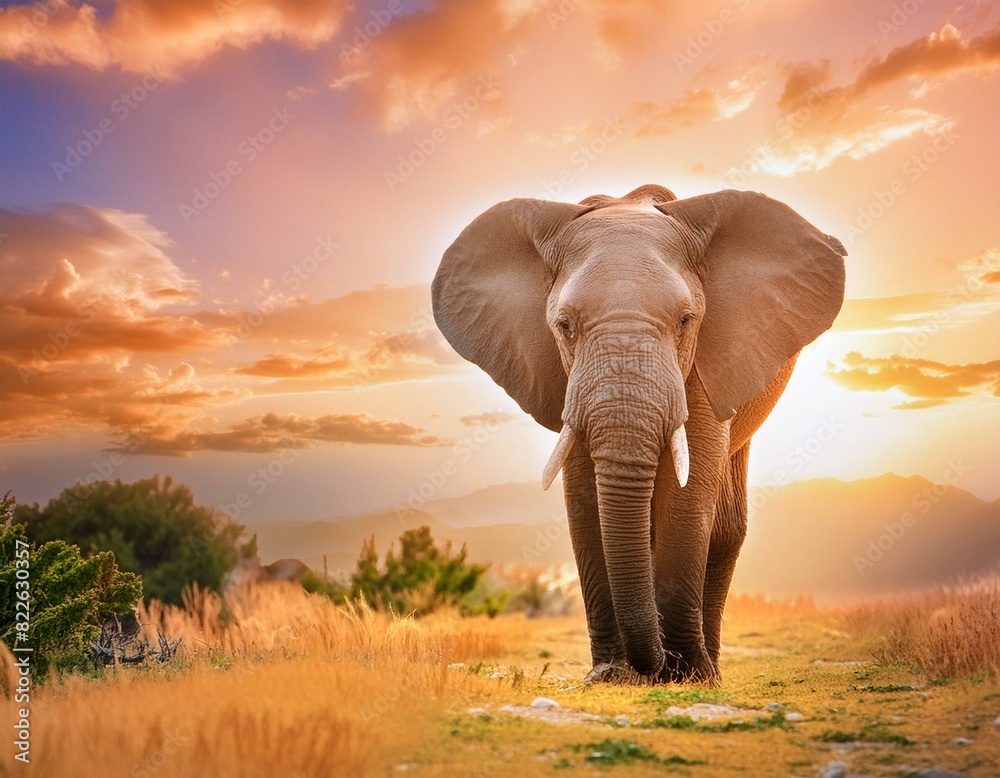 photograph of African elephant in natural habitat
