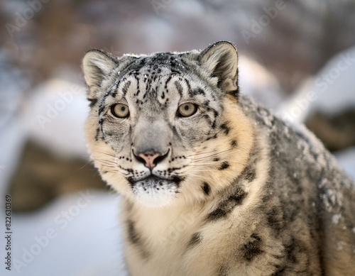 ultra-realistic photograph of snow leopard with Sony   7 III