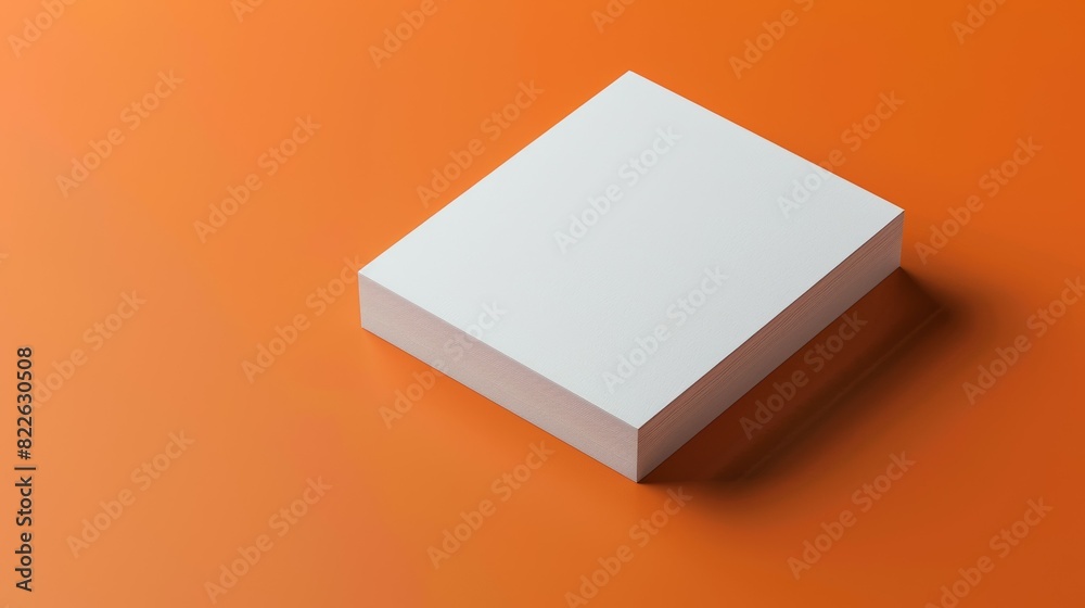 A white square is on a red background, mockup A white square is on a red background, mockup