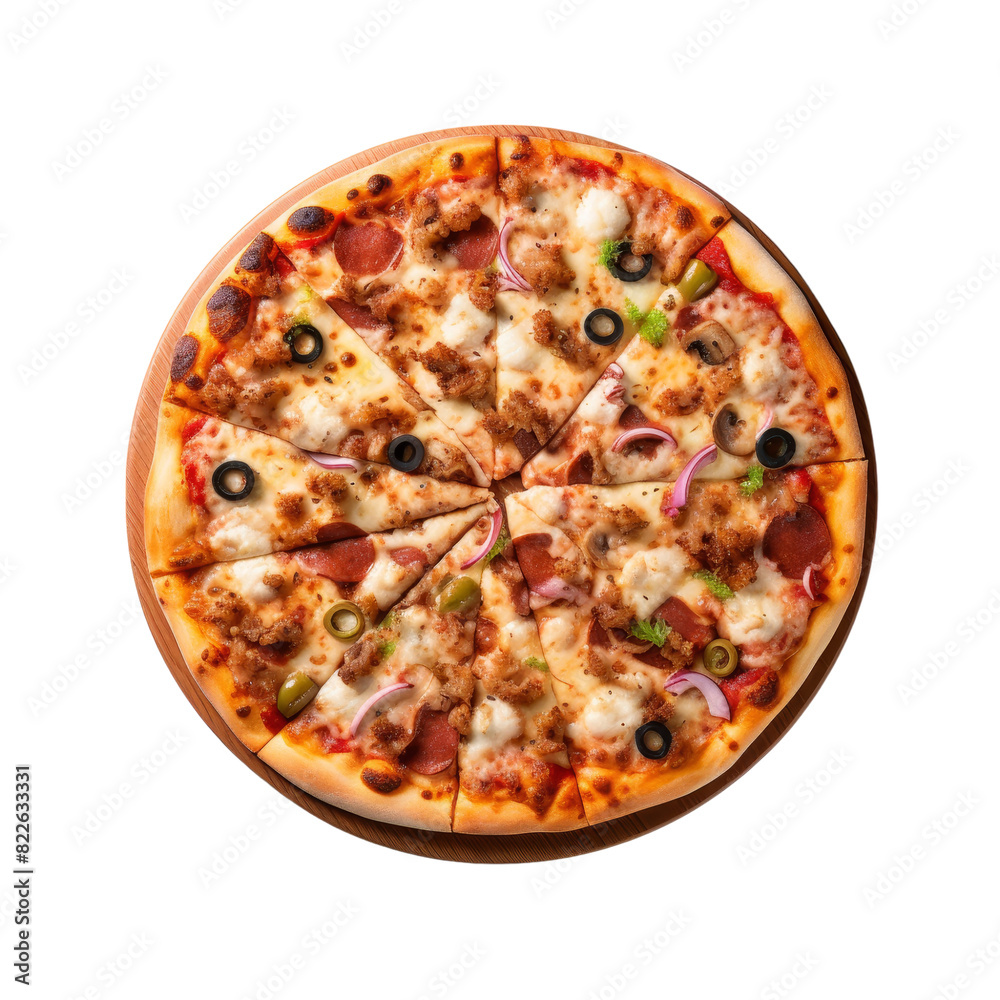 Pizza Isolated on transparent background, png, cut out. Pizza Isolated on transparent background, png, cut out.