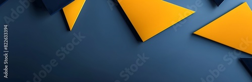 Blue Background with Yellow and Navy Triangle Shapes