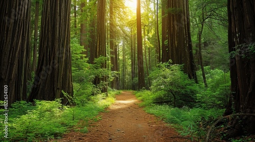 Redwood trees in a state park, Big Basin Redwood State Park, California, USA photo
