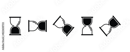 Set of Hourglass icons. Time symbol collection. Vector Illustration.