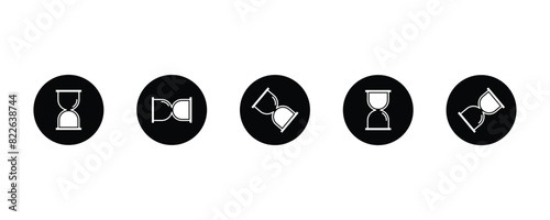 Set of Hourglass icons. Time symbol collection. Vector Illustration.