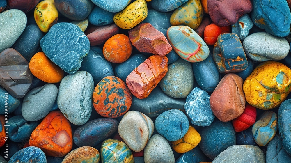 Close-up macro photo Colorful stone pebbles background Close-up macro photo Colorful stone pebbles background