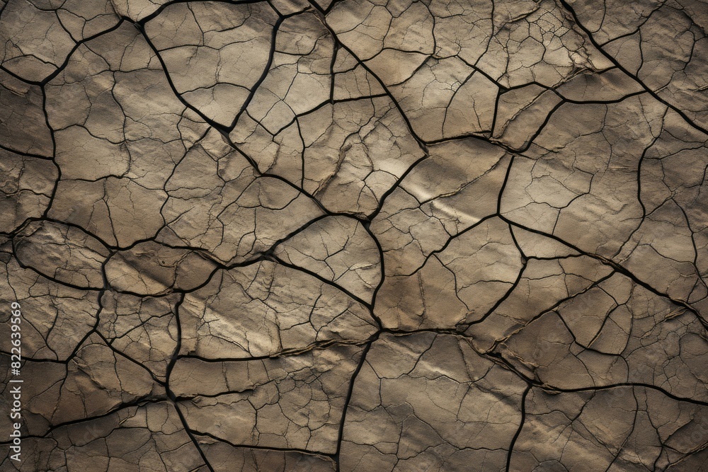 High-resolution image showcasing the detailed pattern of cracked soil in a barren landscape High-resolution image showcasing the detailed pattern of cracked soil in a barren landscape