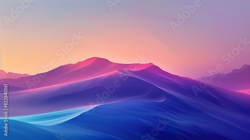 Abstract gradient mountain landscape background wallpaper design © H7 BACKGOUND