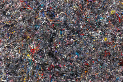Tablou pe pânză Colorful recycled textile insulation fabric, background texture