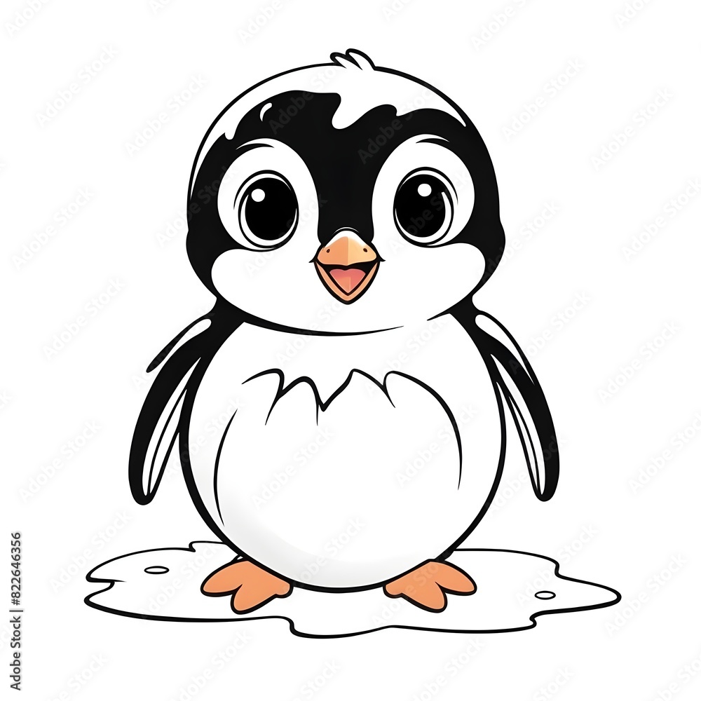 Black_ink_Illustration_of_a_kawaii_penguien Black_ink_Illustration_of_a_kawaii_penguien