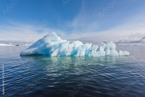 Cuverville, Antarctica. The shallow waters between Cuverville and Ronge islands often trap and ground icebergs. photo