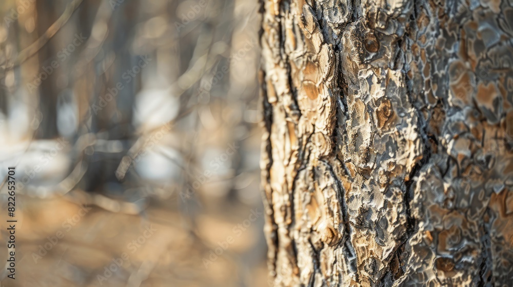 Tree Close Up. Detailed Bark Texture of Forest Trunk in Grey Background Tree Close Up. Detailed Bark Texture of Forest Trunk in Grey Background