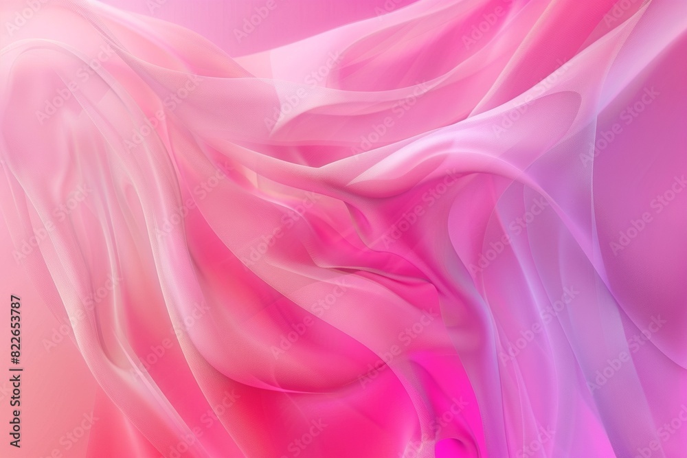 Obraz premium Abstract pink gradient background with soft, flowing fabric shapes