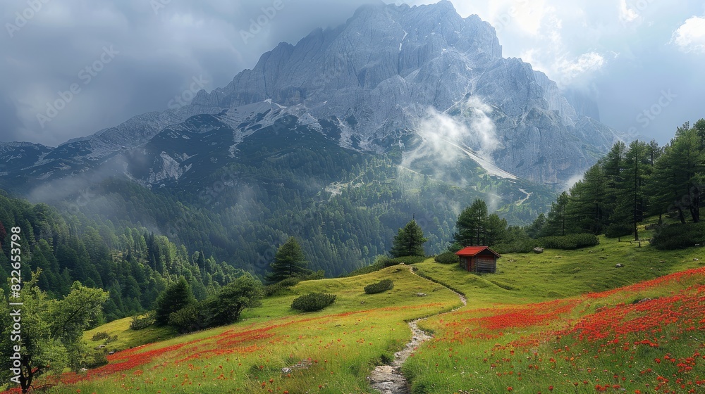 Fototapeta premium Awesome Beautiful Mountain tourism vacation