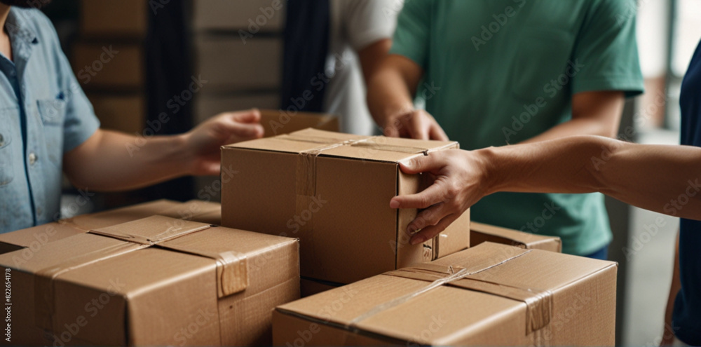 Person delivering parcel Person delivering parcel