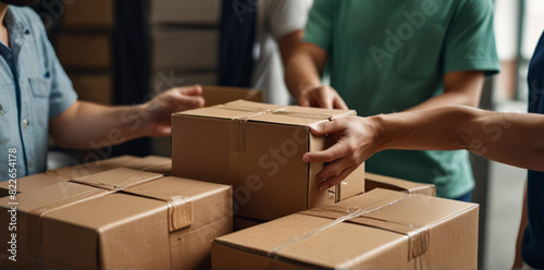 Person delivering parcel