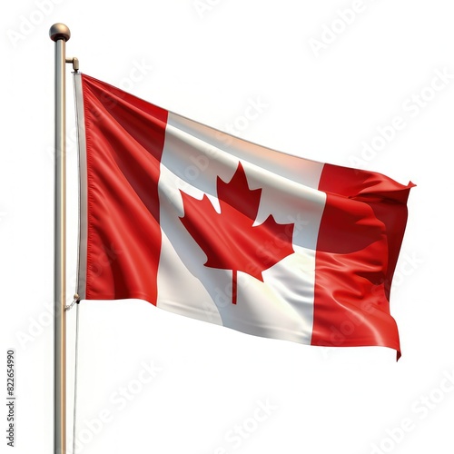 Canadian Flag Fluttering in the Wind. Generative AI