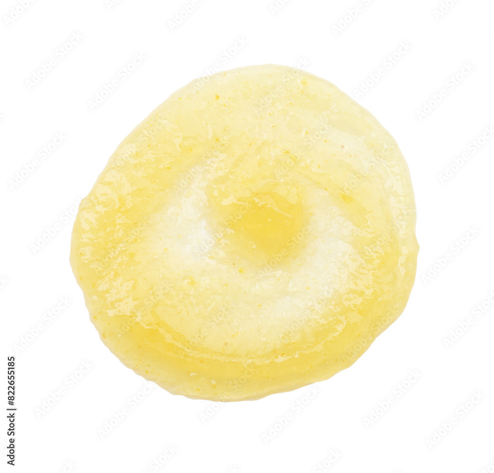 Tasty sweet jam isolated on white, top view Tasty sweet jam isolated on white, top view