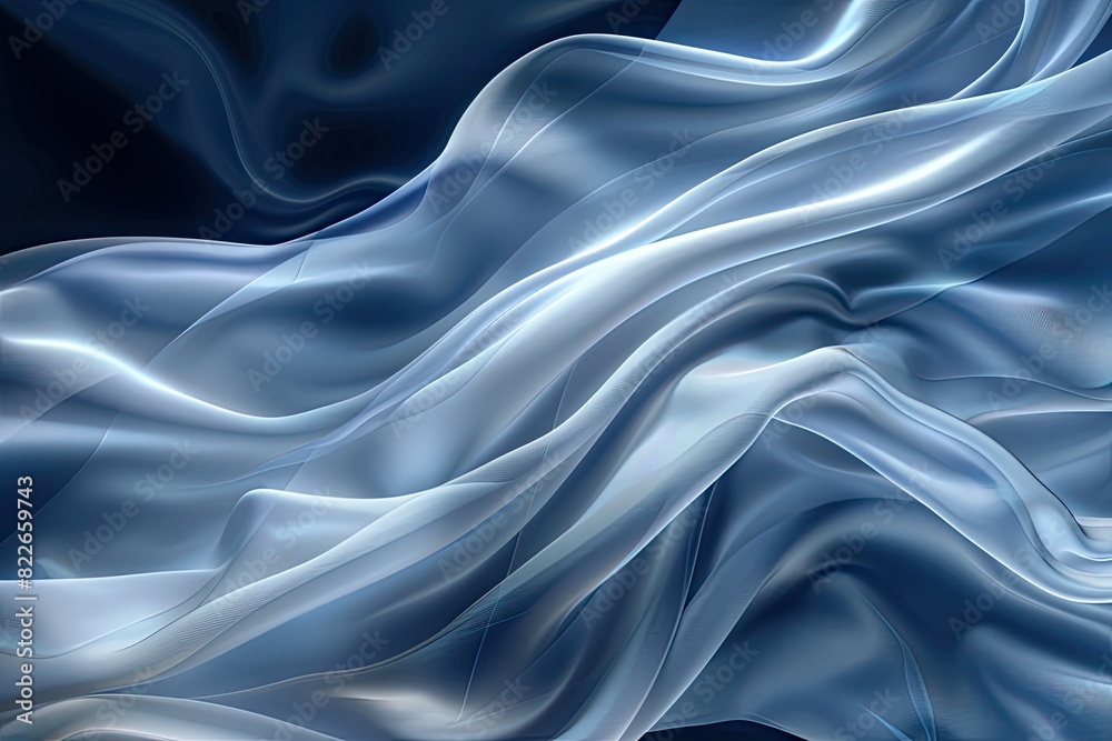 Obraz premium Abstract art design with silky waves in pink, purple, and blue hues