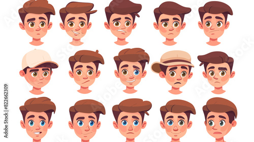 Emotional Spectrum: Young male character showing a wide range of expressions and moods	
