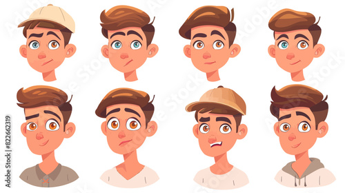 Emotional Spectrum: Young male character showing a wide range of expressions and moods	
