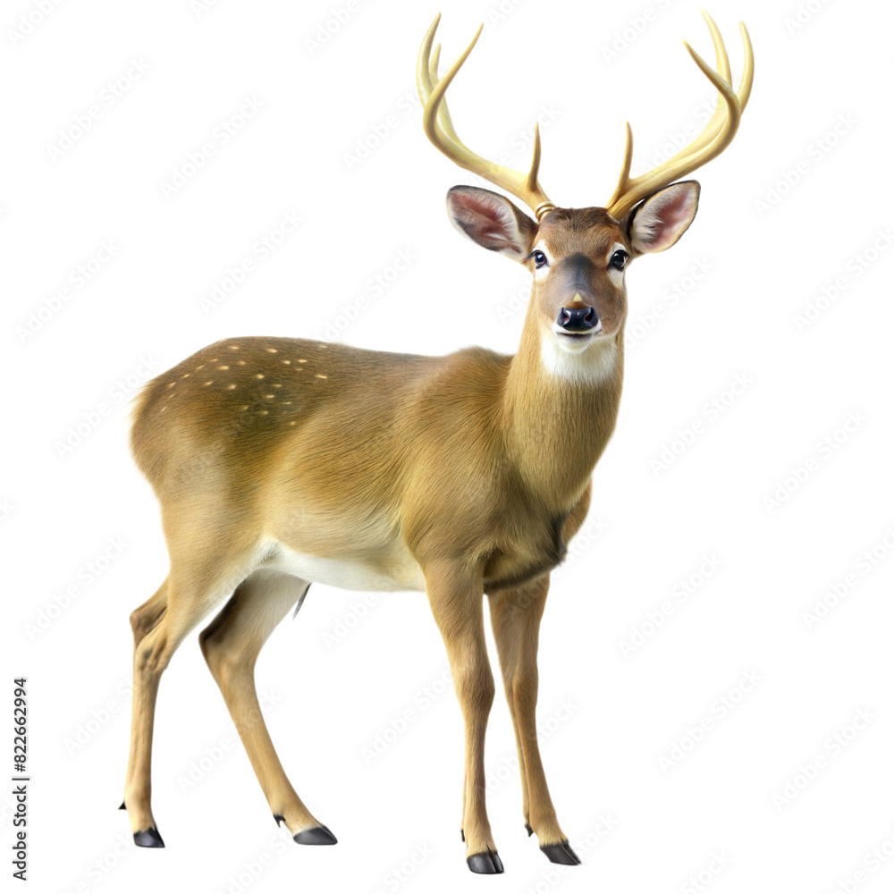 A deer stands in front of a transparent background A deer stands in front of a transparent background