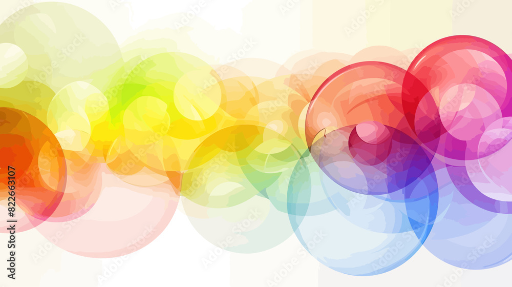 Bright multicolored abstract background with overlapping transparent circles creating a beautiful rainbow effect