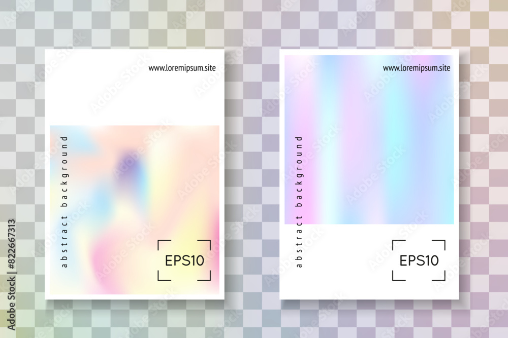 Naklejka premium Minimal Texture. 1980 Poster. Graphic Concept. Iridescent Pattern. Blue Abstract Paper. Colorful Retro Template. Crystal Vector. Purple Minimal Texture