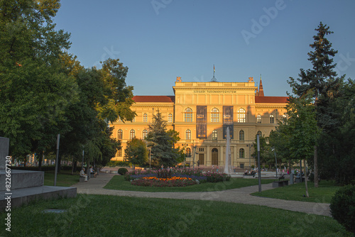 Obraz na płótnie City center in Szeged during summer evening