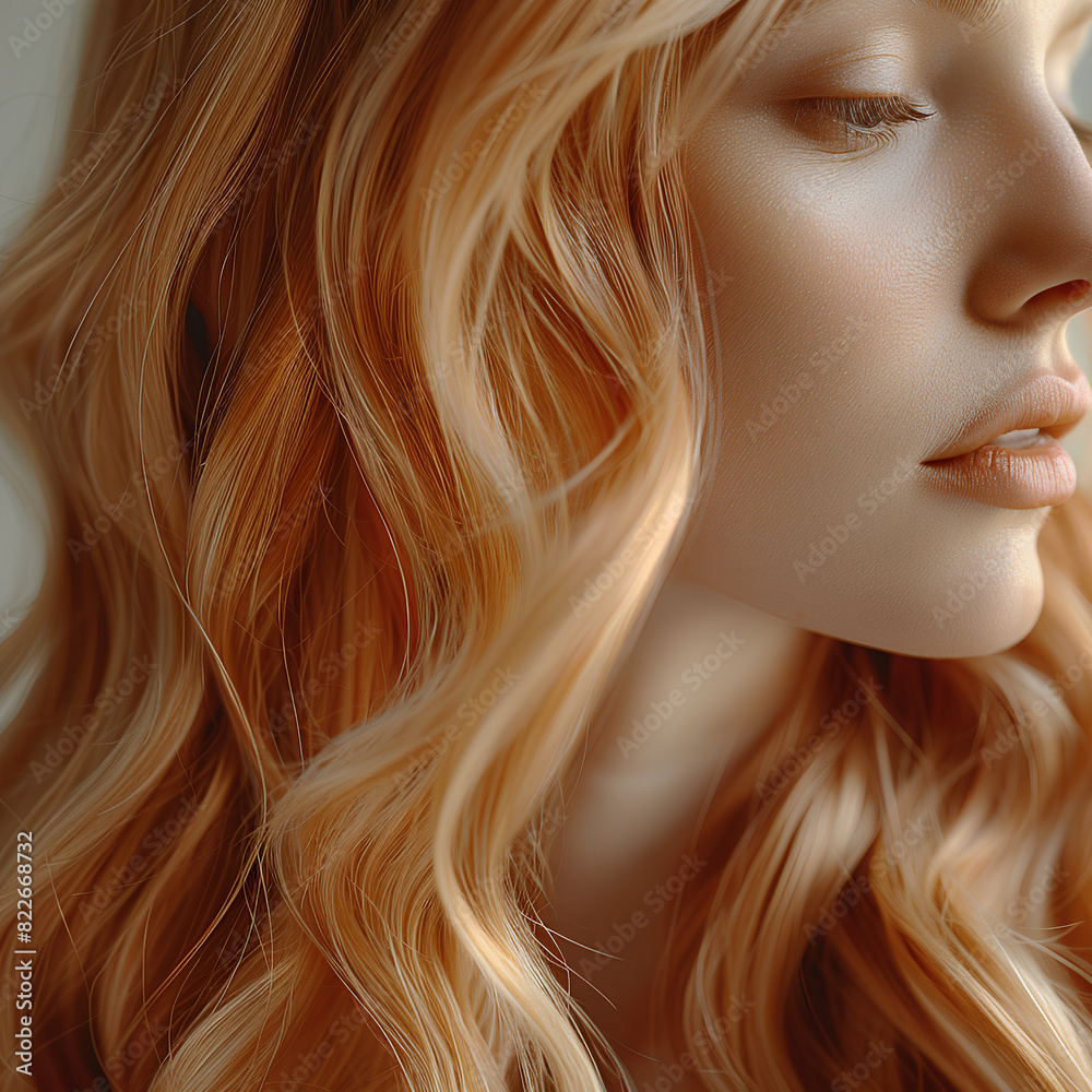 Closeup lock broen white isolated hair Blond curl Closeup lock broen white isolated hair Blond curl