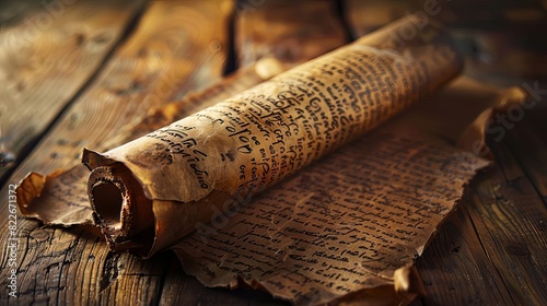 An ancient scroll with a prophecy written in a forgotten language,