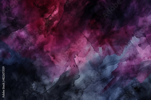 : An abstract background of dark, fluid watercolors in shades of burgundy, cobalt, and charcoal, blending together to evoke a sense of depth and intrigue. © Razia