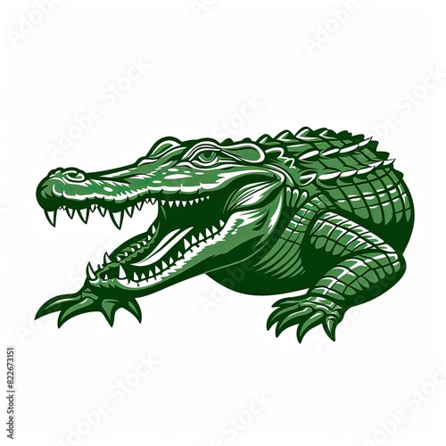 Alligator Gator Croc Crocodile Animal Logo, Sports Team Mascot Design, Business Company Branding, Exciting Brand Label Concept, Marketing Emblem, School University College Motif