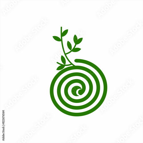 Spiral logo design with growing tree. Growth concept logo.