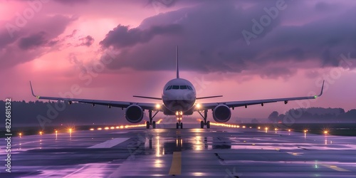 Navigating Travel Disruptions Caused by Severe Thunderstorms. Concept Airline Updates, Rescheduling Flights, Ground Transportation Alternatives, Hotel Accommodations, Travel Insurance Claims photo