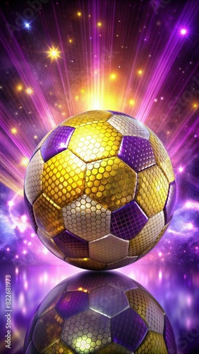 Shiny Soccer Ball on Reflective Surface. Generative AI © Роман Заворотный