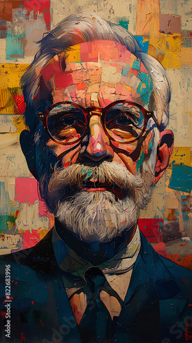 Portrait of the most famous psychoanalyst Sigmund Freud
