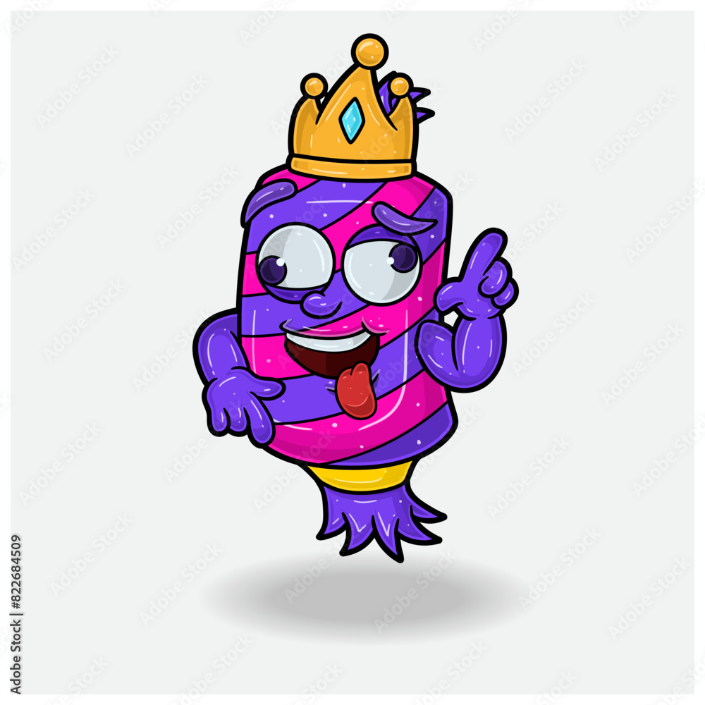 Candy Mascot Character Cartoon With Crazy expression. For brand, label, packaging and product.