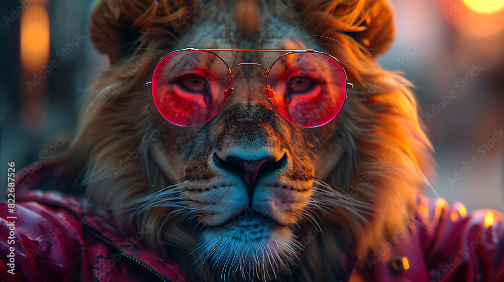 Neon Lion: Surreal Advertisement in the 80s Neon Lion: Surreal Advertisement in the 80s