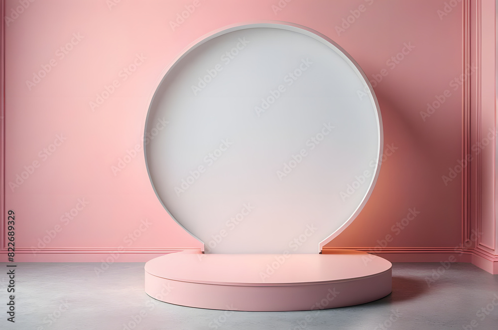pink round oval circle 3d product podium placement, copy space, template mock-up beauty food advertisement, minimalistic pastel neutral color romantic cute woman girly pink round oval circle 3d product podium placement, copy space, template mock-up beauty food advertisement, minimalistic pastel neutral color romantic cute woman girly