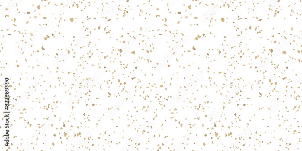 Gold and white terrazzo flooring texture. Vector seamless pattern with ...