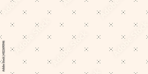 Vector minimalist pattern with tiny diamond shapes. Delicate minimal black and white seamless texture. Subtle geometric background. Repeated geo design for decor, print, web, textile, fabric, wrapping