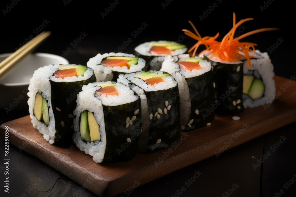 Colorful Sushi rolls. Menu tuna roll. Generate Ai Colorful Sushi rolls. Menu tuna roll. Generate Ai