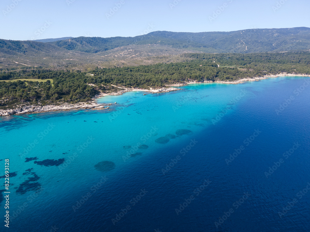 Sithonia coastline near Orange Beach, Chalkidiki, Greece